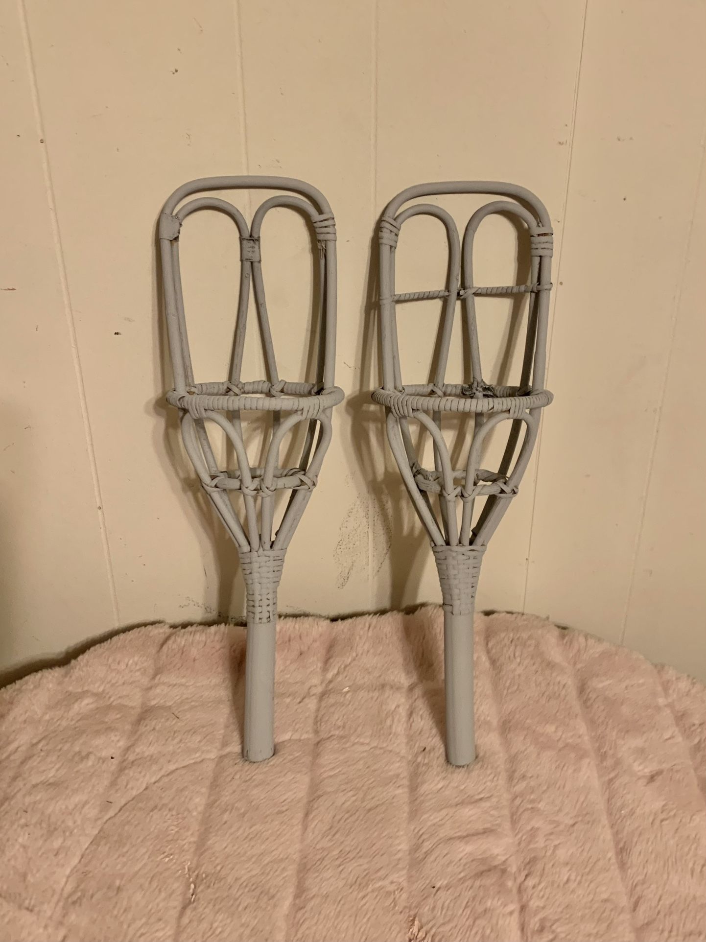 Pair of Vintage Bamboo Sconces/Scoops