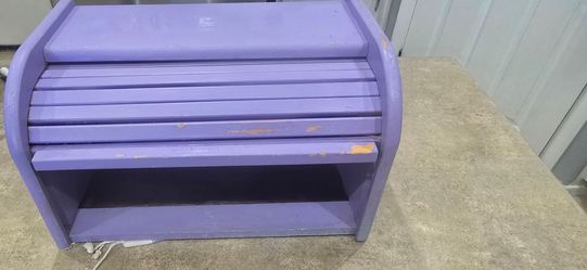 Wood Roll-Top Bread Box – Purple