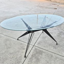 Oval Glass Dining Table 