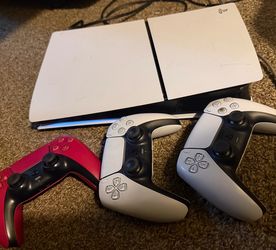 PS5 with 3 controllers