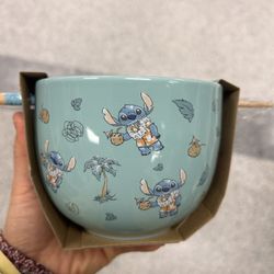 NWT Disney Stitch ramen bowl set 