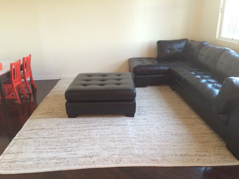 West Elm wool sweater rug and floor pad