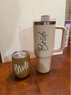 Bride wine glass and tumbler - like new