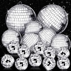 16 pack Disco Ball Mirrorballs, varied sizes 