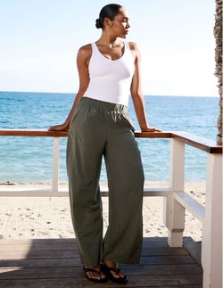 New with tag Beyond yoga Easy Wide Leg Pant 29” size XL slate green