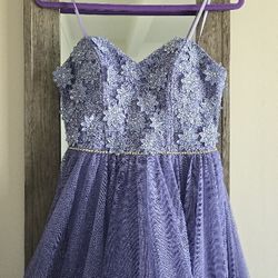 Purple Sparkling Flower Dress