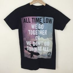 ALL TIME LOW Black Pastel Purple Blue "A Love Like War" Graphic Band Tee
