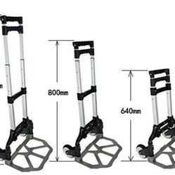170 lbs BLACK Folding Dolly Push Truck Hand Collapsible Trolley Luggage Cart