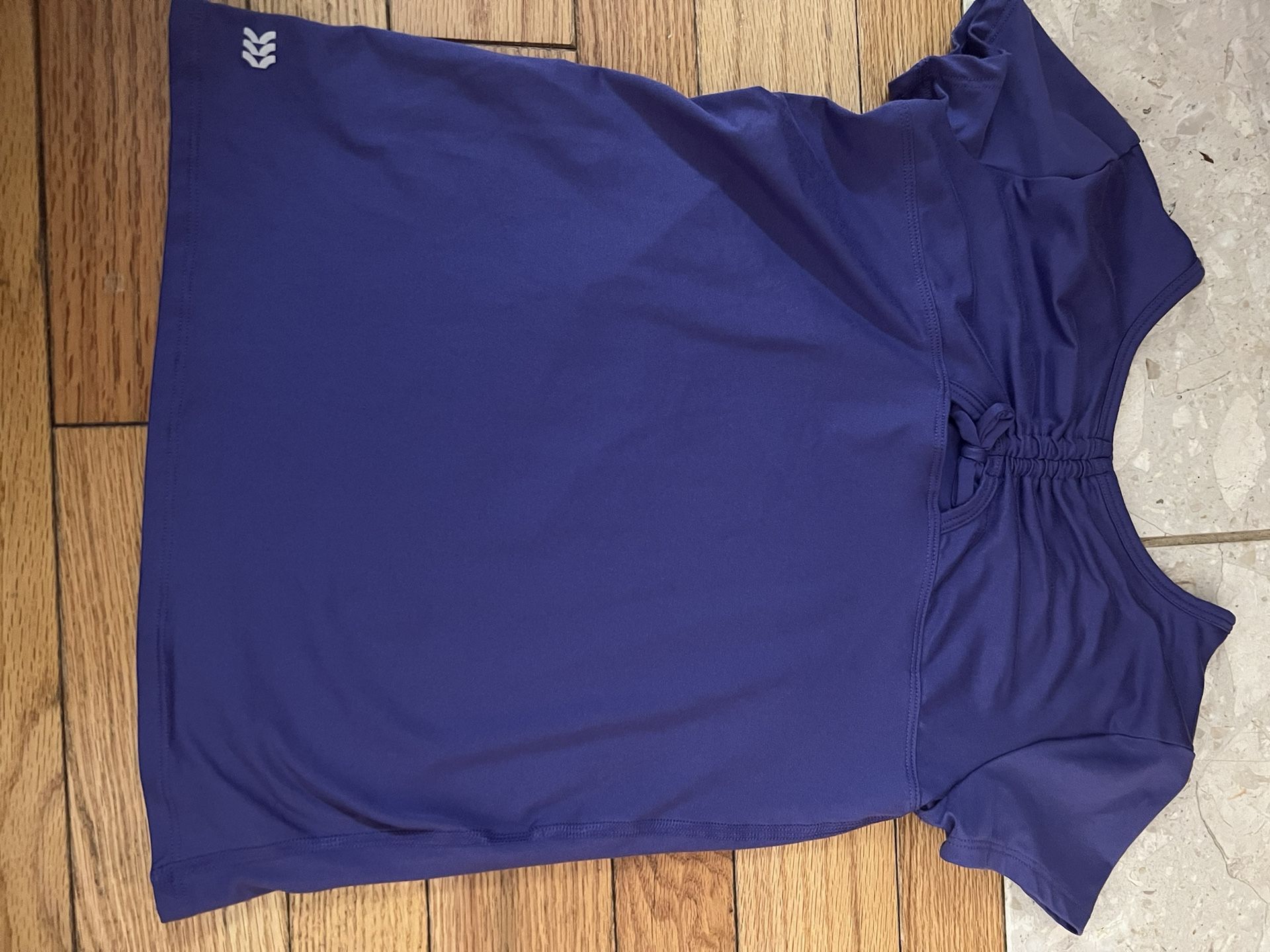 All In Motion Shirt Girls Med Purple Short Sleeve Pullover Crew Neck-NWOT