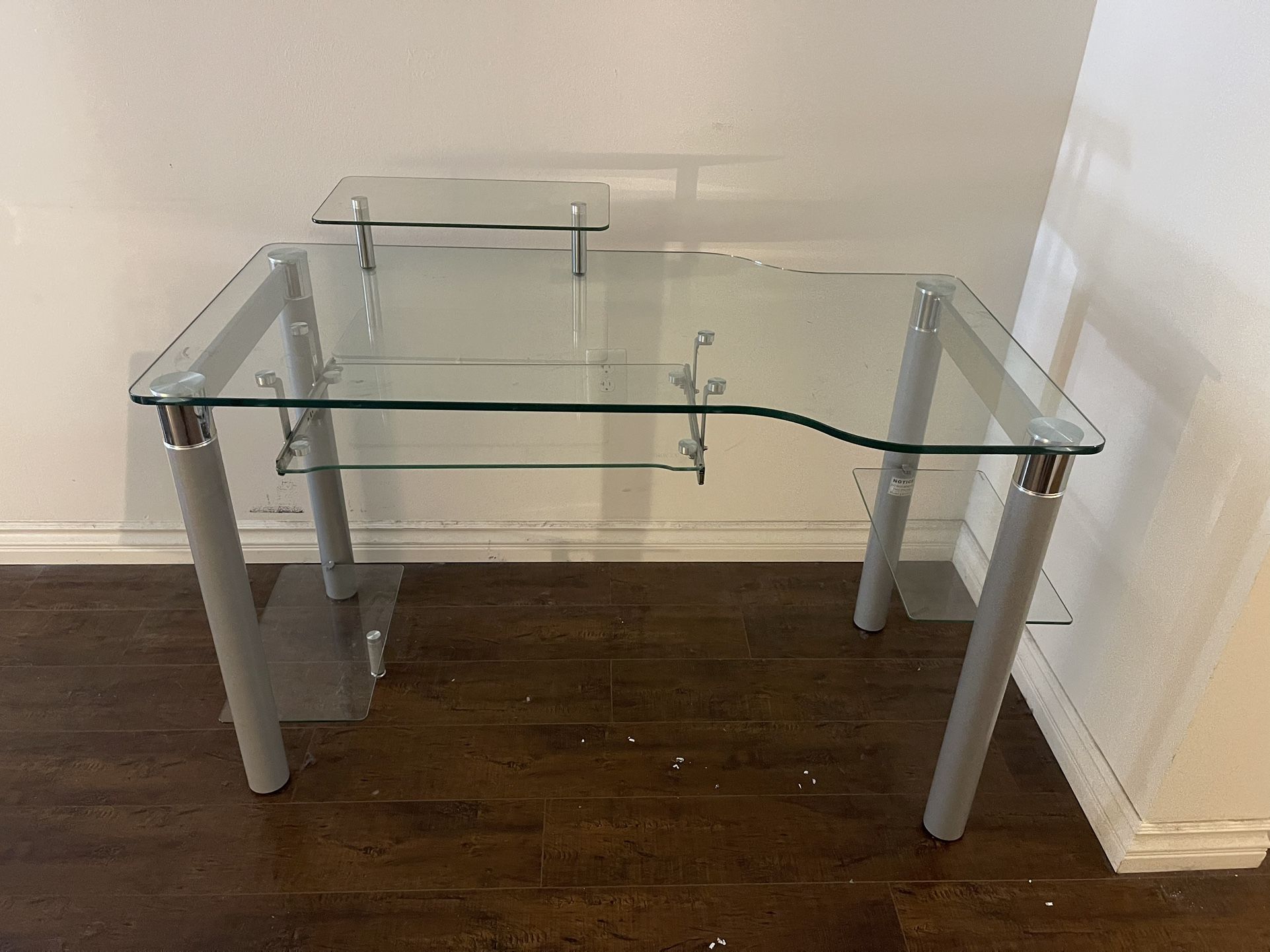 InnovEx Saturn Clear Glass PC Computer desk