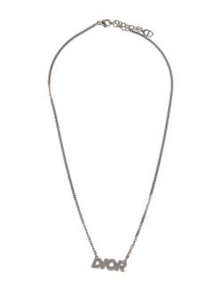 Dior Homme Crystal Logo Pendant Necklace