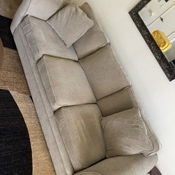 Beige Couch + Free Cover 