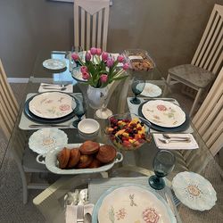 Glass Dining Room Table 6 Chairs