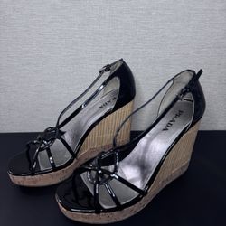 Prada Black Wedge High Heels 