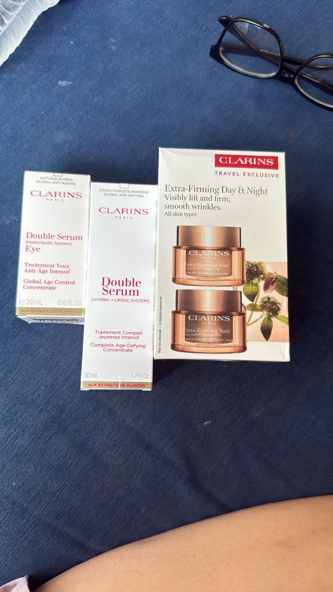 Clarins Gift Set Extra Firming Cream (day And Night) Clarins Double Serum Clarins Eye Serum