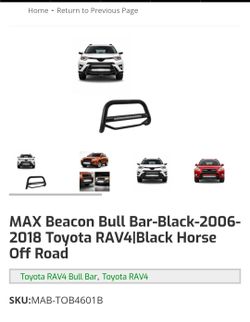 MAX Beacon Bull Bar-Black-2006-2018 Toyota RAV4|Black Horse Off Road