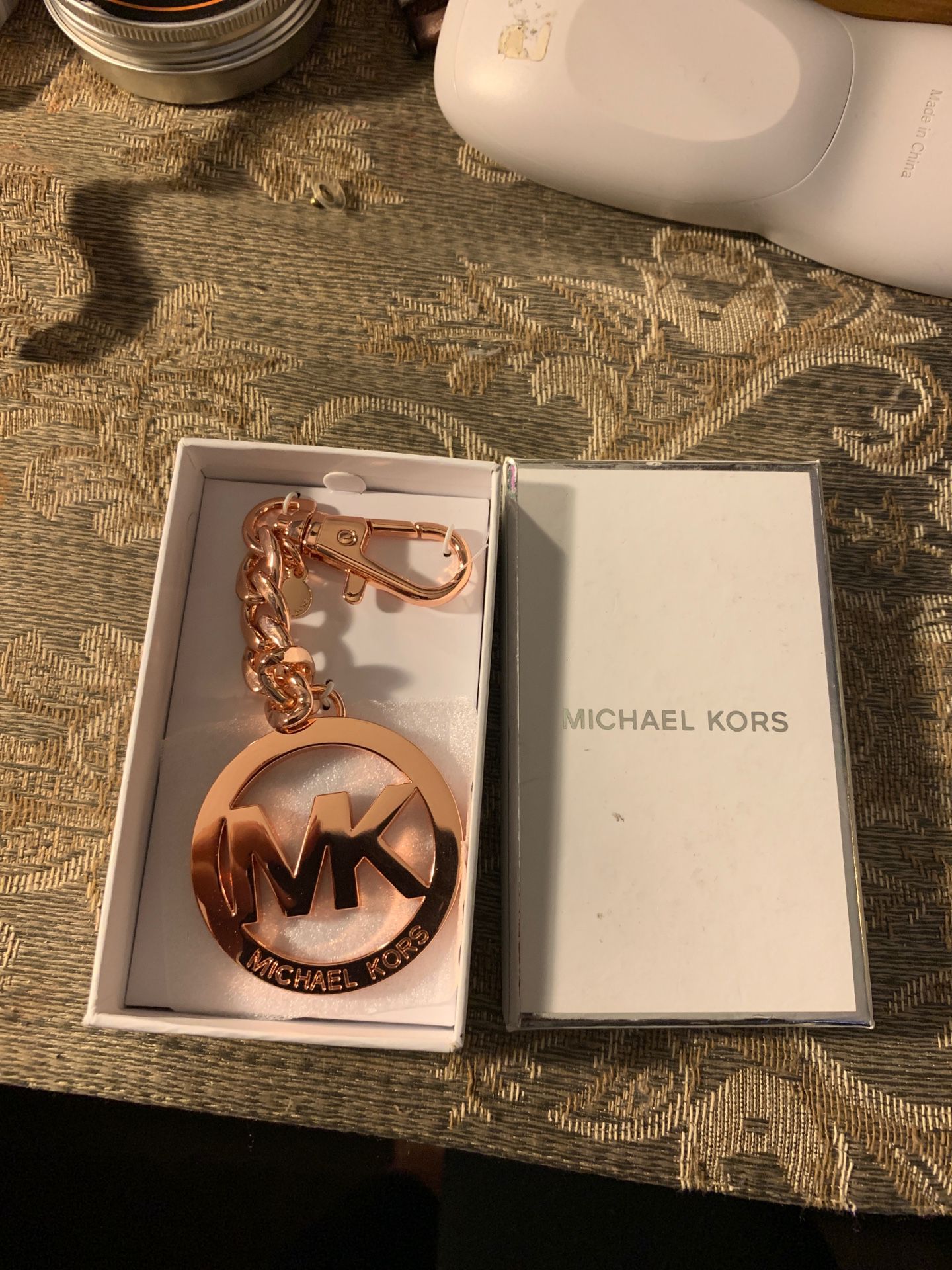 Michael kors rose gold key chain