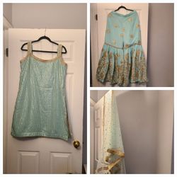 Mint-Blue Gharara
