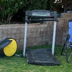 Exercise Equipment Lot: Treadmill, Elliptical, Ab Lounger