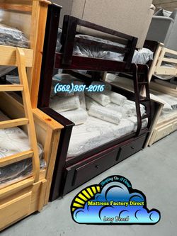 Twin full Cherry bunk bed with mattresses colchones camas nuevas