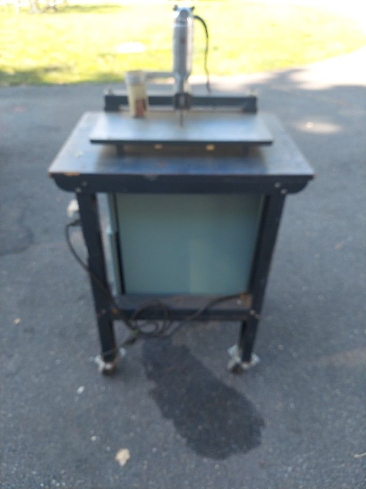 Router table on wheels. With storage drawers.
