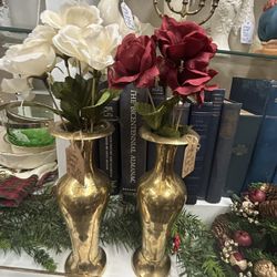 Beautiful Vintage Brass Fluted Vase 