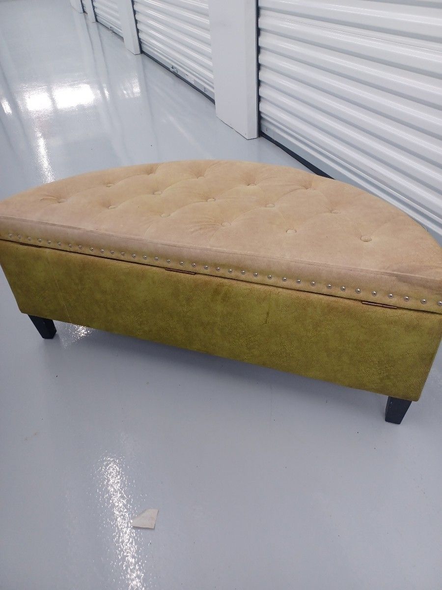 Tufted Ottoman with nailhead trim and storage