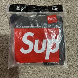 2 Pairs of Black Supreme Socks