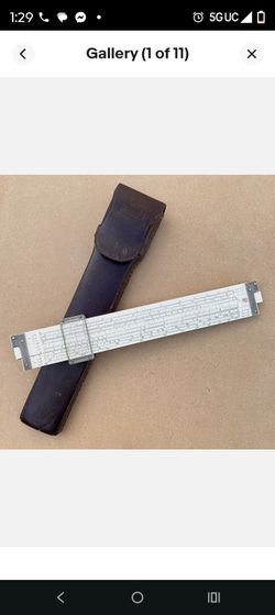 Frederick Post Versalog Slide Rule 1460 w/ Leather Case ~ Hemmi Japan Vintage