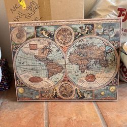 Old World Map Canvas 