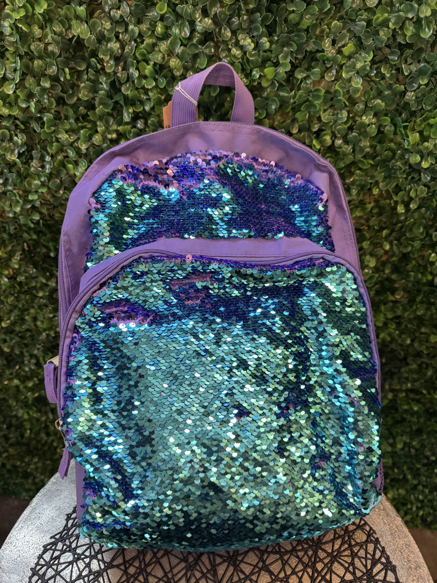 Kids Purple & Turquoise Flip Sequin Backpack
