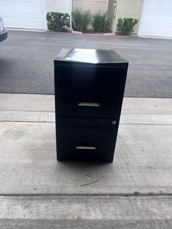 Black 2-Drawer Metal Filing Cabinet