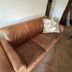Leather Sofa And Arm Chairs