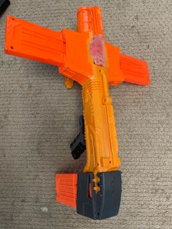 Yellow 2 shot shooter with x4 orange 12 bullet magazines