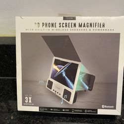 Hype 3D Phone Screen Magnifier with Wireless Bluetooth Speakers & Power USB Port