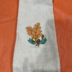 Embroidered Leaf Design Towel
