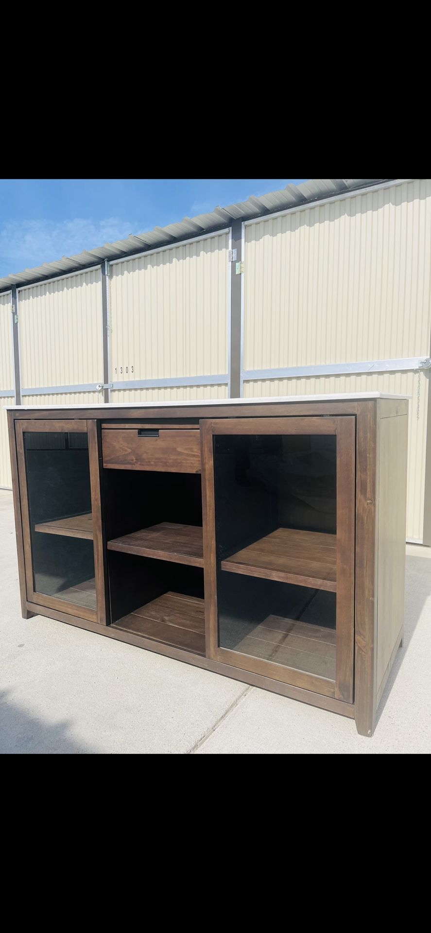 Brand New Vinotemp Wine Credenza With White Marble Top