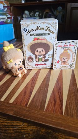 Monchhichi Mon Mon Farm Classic Coffee Series Face Flip Flocked