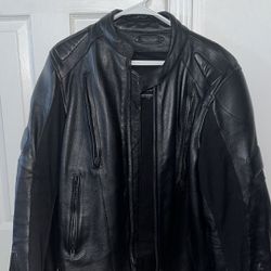  Men’s Motorcycle Black Leather jacket (L) | Heavy Duty .