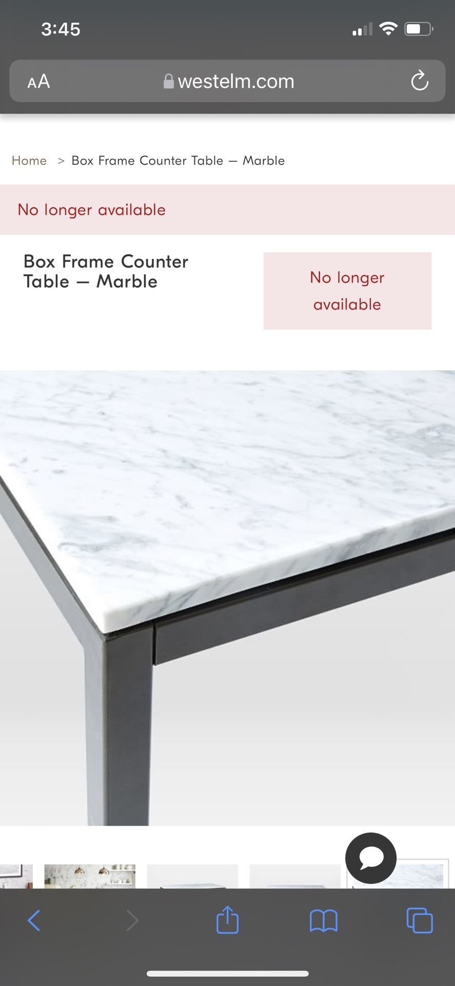 West elm box 2024 frame counter table