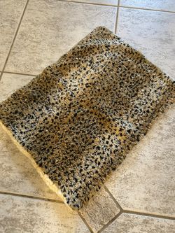 Pet Blanket/bed, Reversible Wool Leopard On One Side, Very Soft Bedding For Small Pet