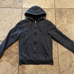 Men's Black Sherpa Lined Zip Up Hoodie