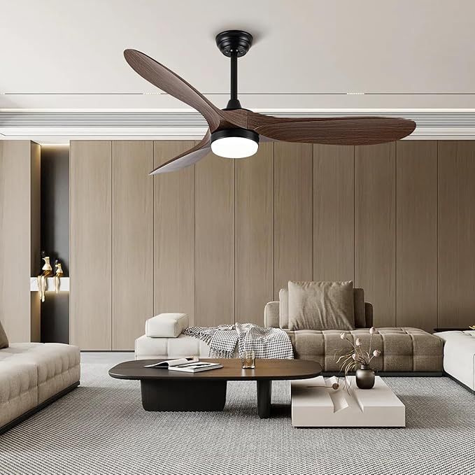 Brand New 52 Inch Ceiling Fan with Light, Remote Control, Reversible DC Motor, Stepless Dimming, Noiseless, Energy-Efficient for Indoor and Outdoor Us