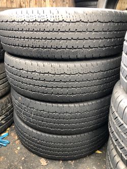 Used set 225/75/16 firestone tires good condition $225 for 4 tires .