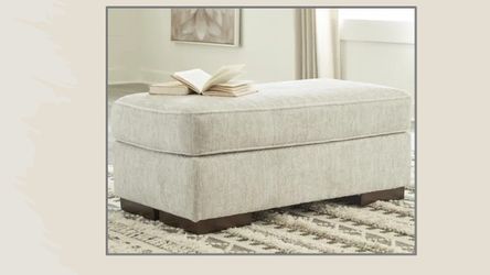 Alesandra Parchment Ottoman – Brand New!