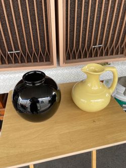 Vintage Black ceramic vase