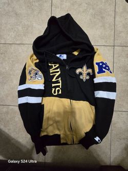 NFL Men's Full Zip Color Blocked Hoodie Hoodie Saints