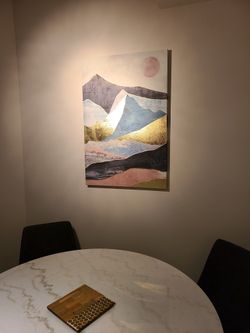 "Golden Peaks" Abstract Mountain Landscape Canvas Art Print