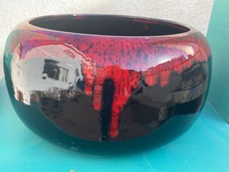 Vintage Lava Drip Glaze Planter, Large