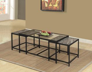 T616  Nest - 3 PC Coffee Table Set, Occasional, Brown Box: 1 of 1 Each.